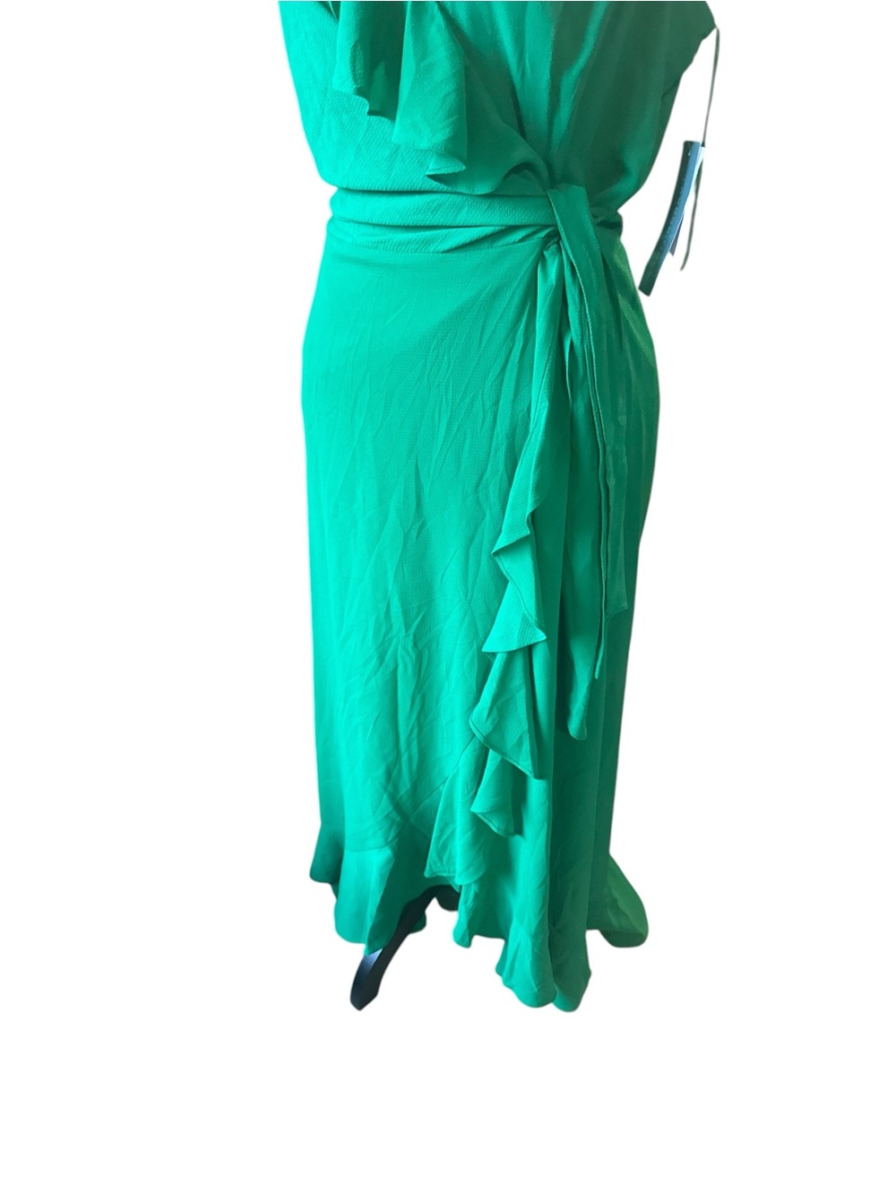 London Times Maxi Dress Size 10 NWT Jewel Green Ruffle - Picture 5 of 16